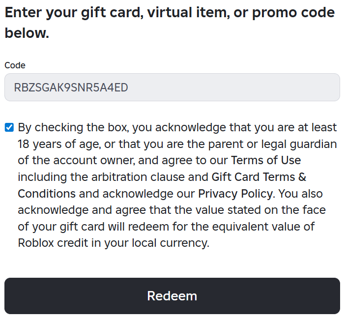 redeem di website roblox