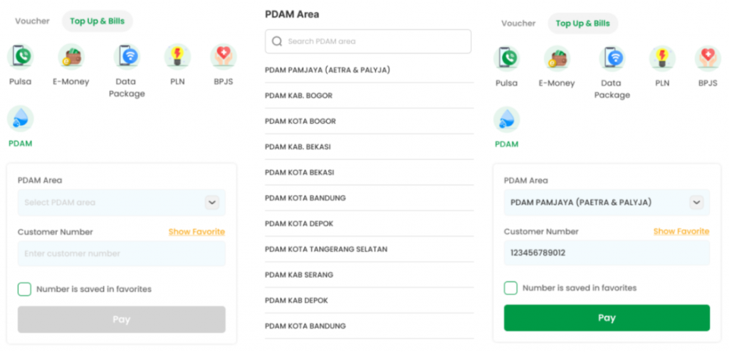 tampilan bayar pdam di uv